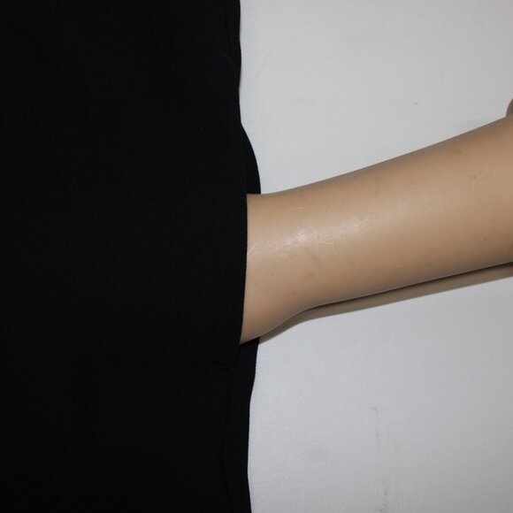 Chicos Dress Sz 0 Black Crepe Pockets Polyester Midi Dress - Picture 13 of 13